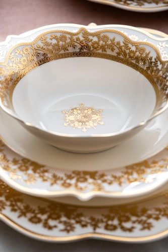 Rosalind 60 Piece Gold Porcelain Dinner Set For 12 People - 3