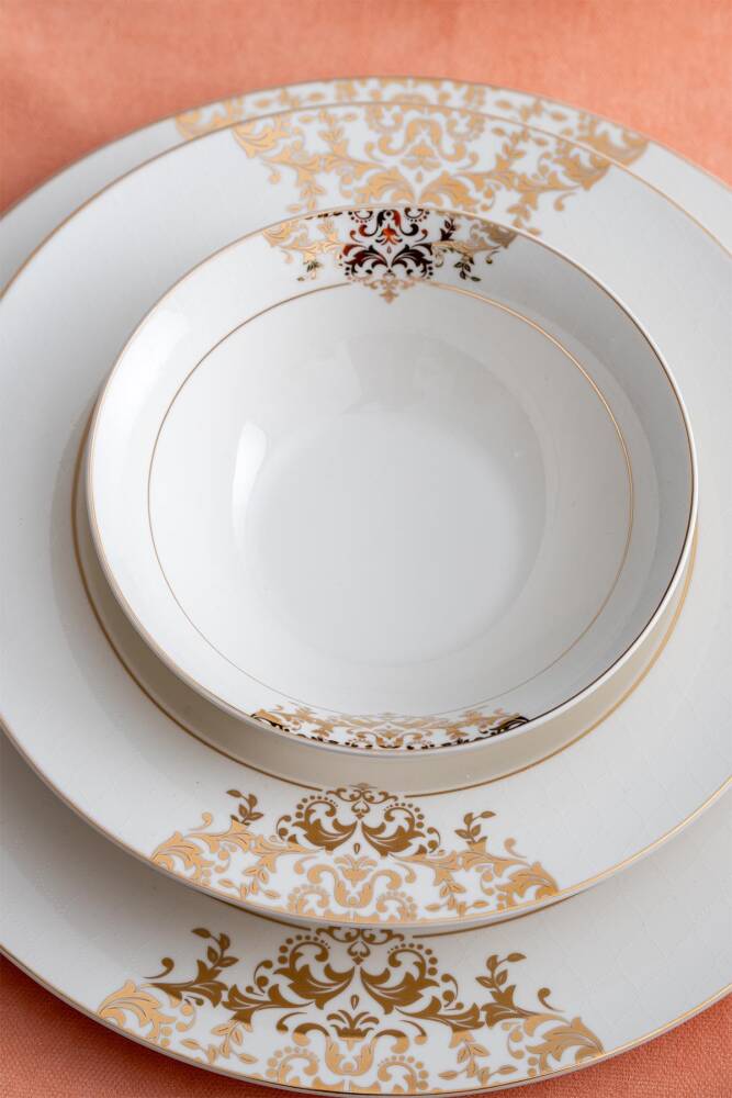 Rosaline 60 Piece Gold Porcelain Dinner Set For 12 People - 3