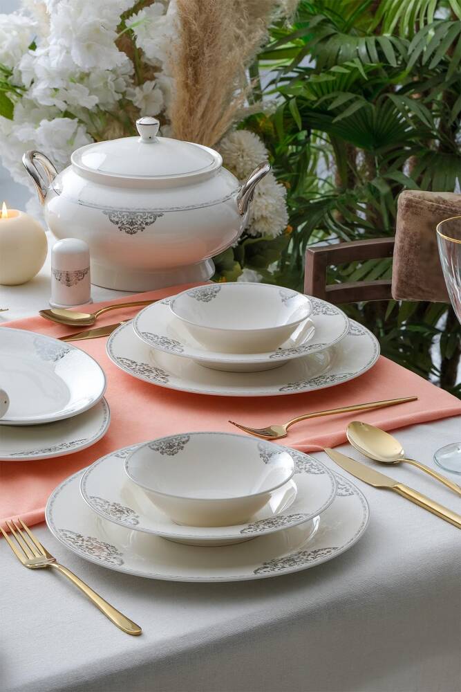 Sapphire 60 Piece Gold Porcelain Dinner Set For 12 People - 1