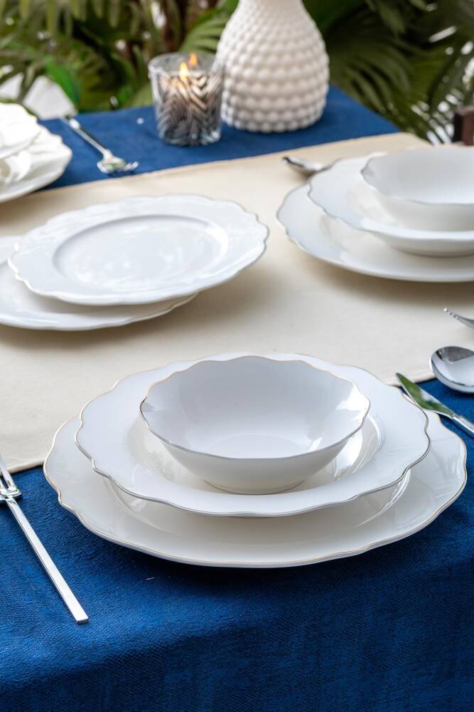 Stream 24 Piece Gold Porcelain Dinner Set For 6 People - 1