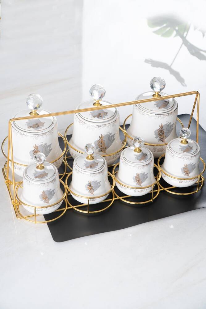 Sunwer 8 Piece Stand Porcelain Spice Set - 1