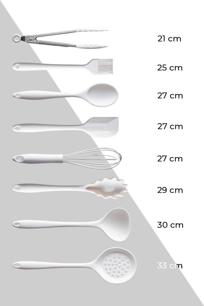 Sweet 8 Piece Silicone Serving Set - White - 3