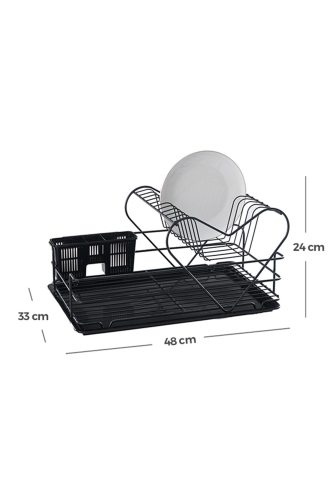 Talon İki Katlı Tabaklık Bulaşıklık - Siyah - 2