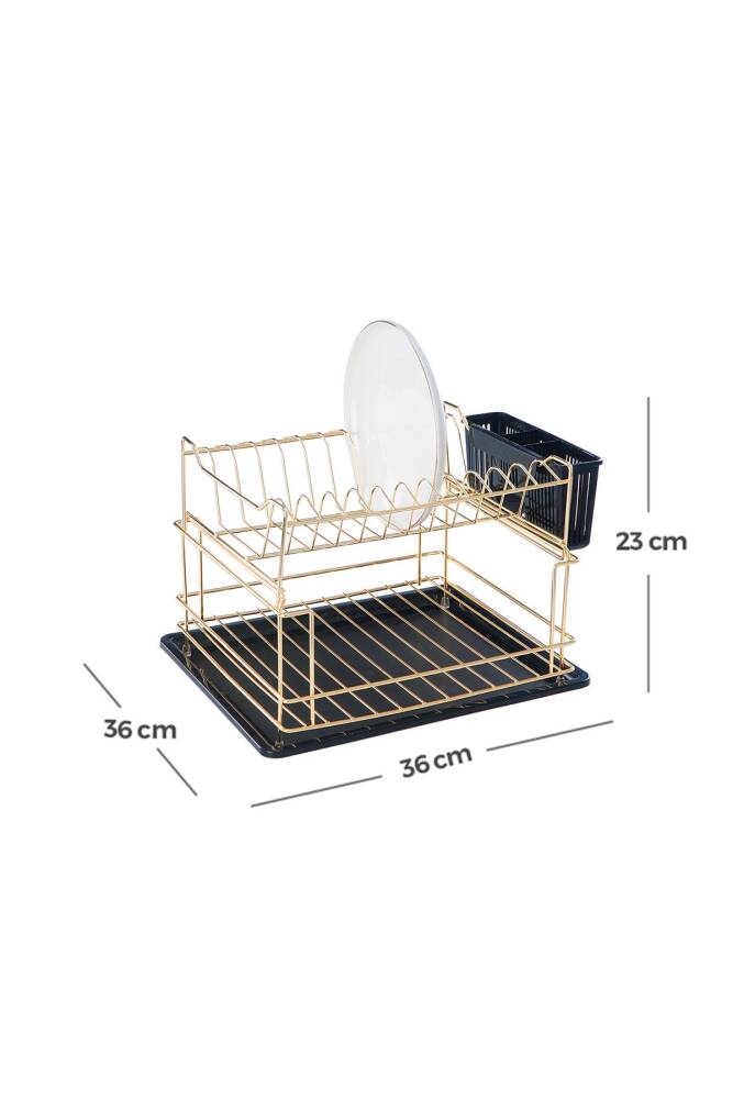 Talon Two-Tier Plate Dish Rack - Gold - 1