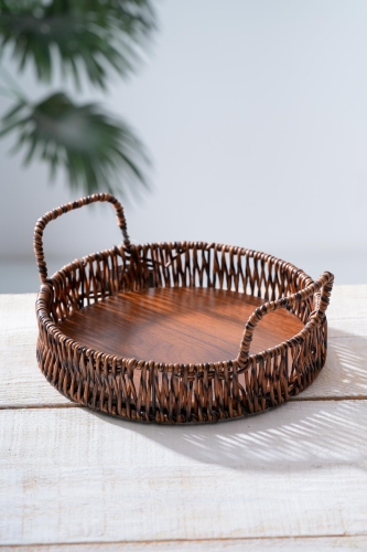 Wicker Hasır Ekmek Sepeti - 23 cm - 1