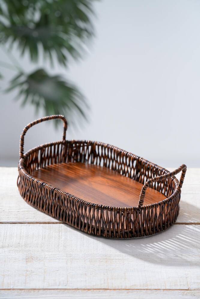 Wicker Hasır Ekmek Sepeti - 27 cm - 1