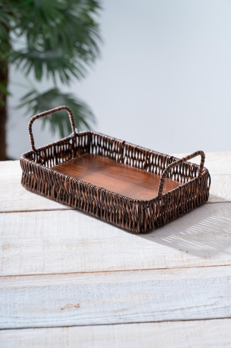 Wicker Hasır Ekmek Sepeti - 27 cm - 1