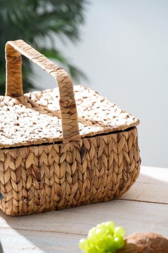 Wicker Kapaklı Hasır Piknik Sepeti - 32 cm - 2