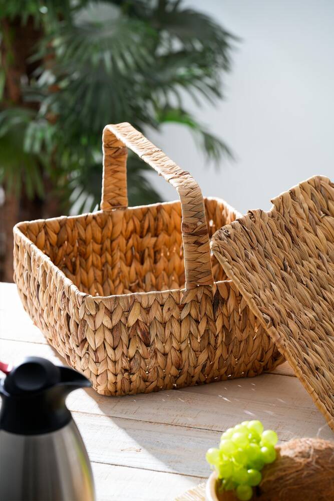 Wicker Kapaklı Hasır Piknik Sepeti - 32 cm - 3