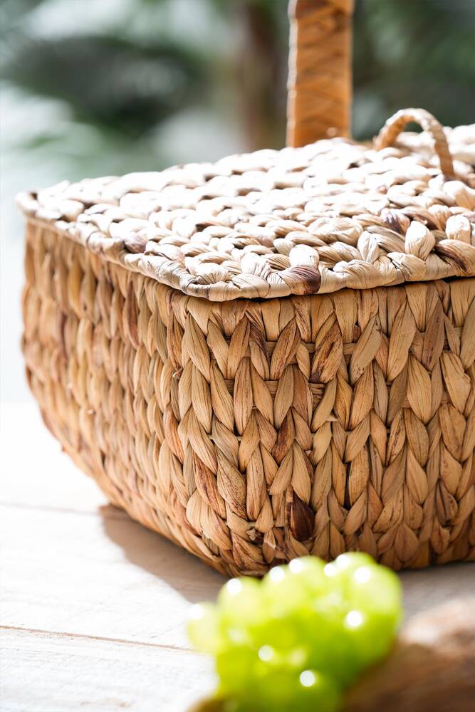 Wicker Kapaklı Hasır Piknik Sepeti - 36 cm - 2